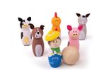 Bigjigs Toys Fattoria Dei Birilli In Legno