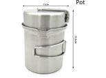 Fornello A Legna Portatile In Acciaio Inox Per Pentole Da Campeggio All'aperto, Pentola