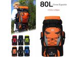 80L Zaino Impermeabile Da Arrampicata Zaino Da Bici Zaino Sportivo Zaino Da Viaggio Zaino Da Trekking Campeggio Escursionismo Sport All'aperto, Arancione, 80L