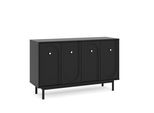 Cassettiera Mazoma MZ03 - Nera Con Maniglie Dorate - 4 Ante - 154 Cm