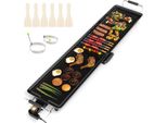 Costway Griglia Teppanyaki 1800W, Piastra Elettrica Per Grigliare, Griglia Da Tavolo Antiaderente Con Temperatura Regolabile, Termostato E Vassoio Raccogli Grasso 100Cm