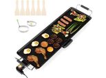 Piastra Grill Elettrica Costway Da 70 Cm, Griglia Teppanyaki Antiaderente, Griglia Bbq Con Temperatura Regolabile, Termostati E Vassoio Di Sgocciolamento