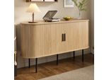 Credenza Moderna Merax Con Ante A Rullo, Cassettiera Con Maniglie In Alluminio E Gambe In Ferro, Mobile Contenitore Per Soggiorno, Sala Da Pranzo E Corridoio