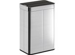 Cestino A Sensore, Capacità 55 L, Coperchio A Farfalla, Apertura Automatica, Acciaio Inox, Colore Argento