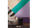 Fototapete Living Walls "The Wall Iii Grafik-Tapete Motivtapete Formen 3D", Bunt (Bunt,Violett,Schwarz), B:2,8M H:0,02M L:3,71M, Vlies, Tapeten, Vliestapete Abstrakt FüR Schlafzimmer KüChe Wohnzimmer Grafisch Design