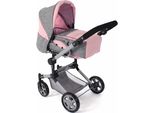Kombi-Puppenwagen CHIC2000 "Jara, Melange Rosa", Grau (Melange Rosa), Puppenwagen, Kinderb:70Cm H:85Cm T:70Cm, Kunststoff, Polyester, Stahl, Zusammenklappbar, B:70Cm H:85Cm T:70Cm