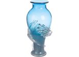 Tischvase Casablanca BY Gilde "Vase Wave Blau", Blau, B:23Cm H:50Cm T:23Cm Ø:23Cm, Glas, Vasen