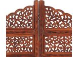 Vidaxl Divisorio 4 Pezzi Intagliato A Mano Marrone 160×165 Cm In Legno Di Mango