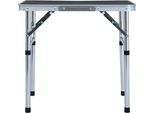 Tavolo Da Campeggio Pieghevole In Alluminio Grigio 60X45 Cm