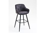 Sgabello Sherlockbar A, Set Di 2, Antracite, Struttura In Metallo, Verniciato A Polvere, 52,5X51X102 Cm