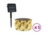 Vidaxl Luci Solari Da Fata 5 Pezzi 5X200 Led Bianco Caldo Per Interni Ed Esterni