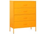 Cassettiera Giallo Senape 80X35X101,5 Cm Acciaio