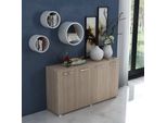 Mobile Multiuso 180X45X80 Ingresso E Ufficio Viareggio Colore Olmo