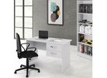Scrivania Due Cassetti Tiffany 119X64X75H Cm Colore Bianco Frassinato