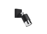 Lampada Da Parete Nero Nero/Cromo 1Xgu10 10W Acciaio 16X17.5X8Cm Sollux Lighting