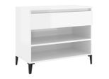 Vidaxl Portascarpe Bianco Lucido 70X36X60 Cm Materiale A Base Di Legno