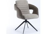 Casadolce Sedia Da Pranzo Tomino, Set Di 2, 61X68X88 Cm, Imbottita, Grigio, Girevole A 180°, Gambe In Metallo