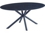 Tavolo Da Pranzo Casadolce Menta, 160X90X76 Cm, Piano In Ceramica, Motivo Marmo Nero, Struttura In Metallo, Carico Massimo 50 Kg