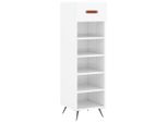 Vidaxl Scarpiera Bianca Lucida 30X35X105 Cm Materiale A Base Di Legno