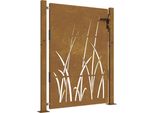Vidaxl Cancello Da Giardino 105X155 Cm In Acciaio Corten Design Erba