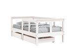 Vidaxl Lettino Con Cassetti Bianco 70X140 Cm In Legno Di Pino Massiccio
