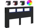 Vidaxl Testata Led Nera 180X18,5X103,5 Cm Materiale A Base Di Legno