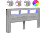 Vidaxl Testata Led Grigio Sonoma 180X18,5X103,5 Cm Materiale A Base Di Legno