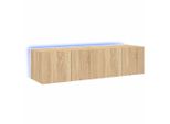 Pensili Tv Con Luci Led 2 Pz. Rovere Sonoma 60X35X31Cm