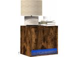 Maison Exclusive - Comodino Da Parete Con Luci Led Rovere Affumicato