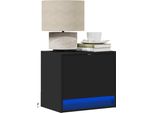 Maison Exclusive - Comodino Da Parete Con Luci Led Nero