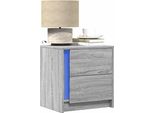 Maison Exclusive - Comodino Con Luci Led Grigio Sonoma Materiale Ligneo