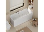 Home Deluxe Vasca Da Bagno Con Funzione Idromassaggio Ambra - 170 X 58 X 80 Cm I Vasca Da Bagno In Acrilico, Spa, Vasca Da Bagno Bagno, Bagno, Getti Massaggianti, Idromassaggio Angolare, Autoportante, Illuminazione A Led, Due Persone, Benessere, Riscaldamento, Rubinetto Integrato, Idromassaggio, Bianco, Idromassaggio Incorporato