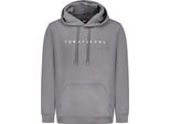 Felpa Con Cappuccio Da Uomo Grigio In Cotone Rigenerativo Con Ricamo, Taglia: 2XL Colore: Grigio