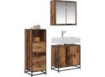 Vidaxl Set Di Mobili Da Bagno Con Cassetti 3 Pezzi In Legno Recuperato Materiale In Legno