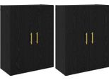 Vidaxl Armadio A Muro 2 Pezzi Look Rovere Nero 69,5 X 34 X 90 Cm