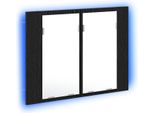 Vidaxl Armadio A Specchio Per Il Bagno In Rovere Nero 60 X 12 X 45 Cm