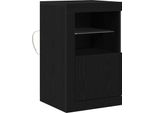 Credenza Vidaxl Led Look Rovere Nero 41 X 37 X 67 Cm
