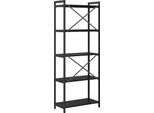 Maison Exclusive - Libreria Effetto Rovere Nero 60 X 30 X 155 Cm Materiale Ligneo