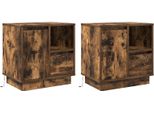 Maison Exclusive - Comodino 2 Pezzi Rovere Affumicato 50 X 34,5 X 50 Cm