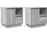 Syfax™ Armadio Da Notte Con Cassetto 2 Pcs Grigio 50 X 34,5 X 50 Cm.