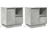 Syfax™ Armadio Da Notte 2 Pcs Grigio Cemento 50 X 34,5 X 50 Cm.