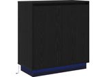 Vidaxl Credenza Look Rovere Nero 71 X 34,5 X 75 Cm Materiale In Legno