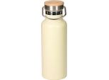 Borraccia In Acciaio Inox 500 Ml "Cascada"" - Bottiglia Isolata A Doppia Parete Che Mantiene Le Bevande Fresche Per Ore - Bottiglia A Prova Di Perdite Per Lavoro, Sport Ed Escursioni - Borraccia Con Manico Giallo"