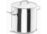 Lacor - 50145 - Pentola Alta In Acciaio Inox, Con Coperchio, Adatta A Tutti I Tipi Di Cucina, Finitura Opaca, Capacità: 68,30 Litri, Altezza: 45 Cm, Diametro: 45 Cm, Argento