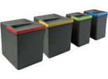 Emuca Recycle 2X15 2X7L Bidone Per La Raccolta Differenziata 4 Unità Argento Argento Taglia Unica