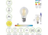 Lampadina A Led A Filamento Standard E27. 7 Watt. Equivalente A 50 Watt. 806 Lumen. Luce Calda 2700º K.