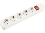 Onlex Presa Di Corrente Con Messa A Terra Senza Cavo 5 Prese Interruttore Bianco Taglia Unica / Spina Ue 220V Bianco Taglia Unica