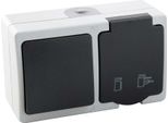 Onlex Più Prese Ip54 Interruttore A Superficie Bianco, Grigio Bianco, Grigio Taglia Unica