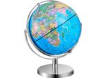 Mappamondo Illuminato - 330,2 Mm - Globo Terrestre Educativo Con Robusta Base In Metallo Pesante - Mappa Stampata In Hd - Illuminazione Notturna A Led - Globo Rotante A 720° - Apprendimento Per Bambini In Classe