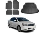 Set Di Tappetini E Fodere Per Il Bagagliaio Per Toyota Corolla Estate 2002-2007 In Gomma Tpe 5X